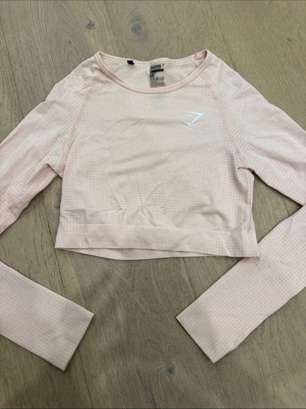 Gymshark Pale Pink Seamless Long-Sleeve Crop Top